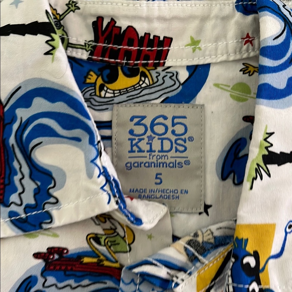 365 Kids Graphic Print Shirt - Multicolor SZ 5 - Picture 3 of 5
